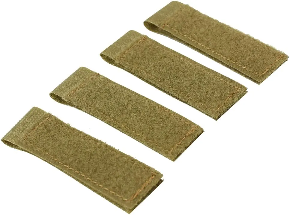 Molle Strips for Attaching Tactical ID Patches - for 3-inch high Patches, Patches Display Tactical Molle Strips for Badges- 4-Count (TAN)