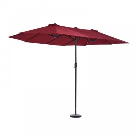 Oasis 4.6 m Double-Sided Umbrella Parasol - Wine Red