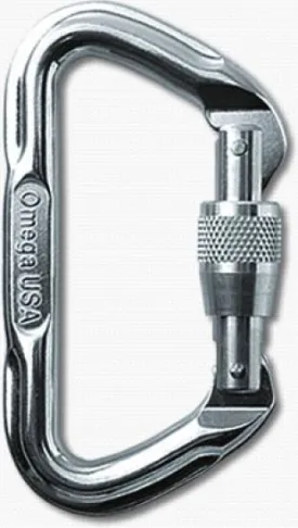 OMEGA Heavy Duty Climbing D locking Carabiner