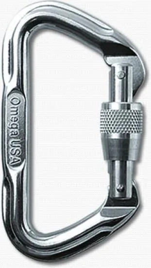 OMEGA Heavy Duty Climbing D locking Carabiner