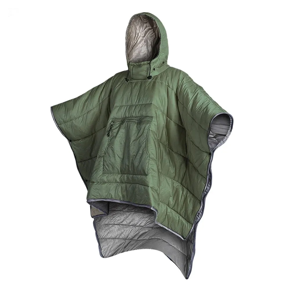 Outdoor Wearable Cloak Sleeping Bag Portable Warming Sleeping Bag Light-weight Cotton Sleeping Bag for Winter Camping Travel