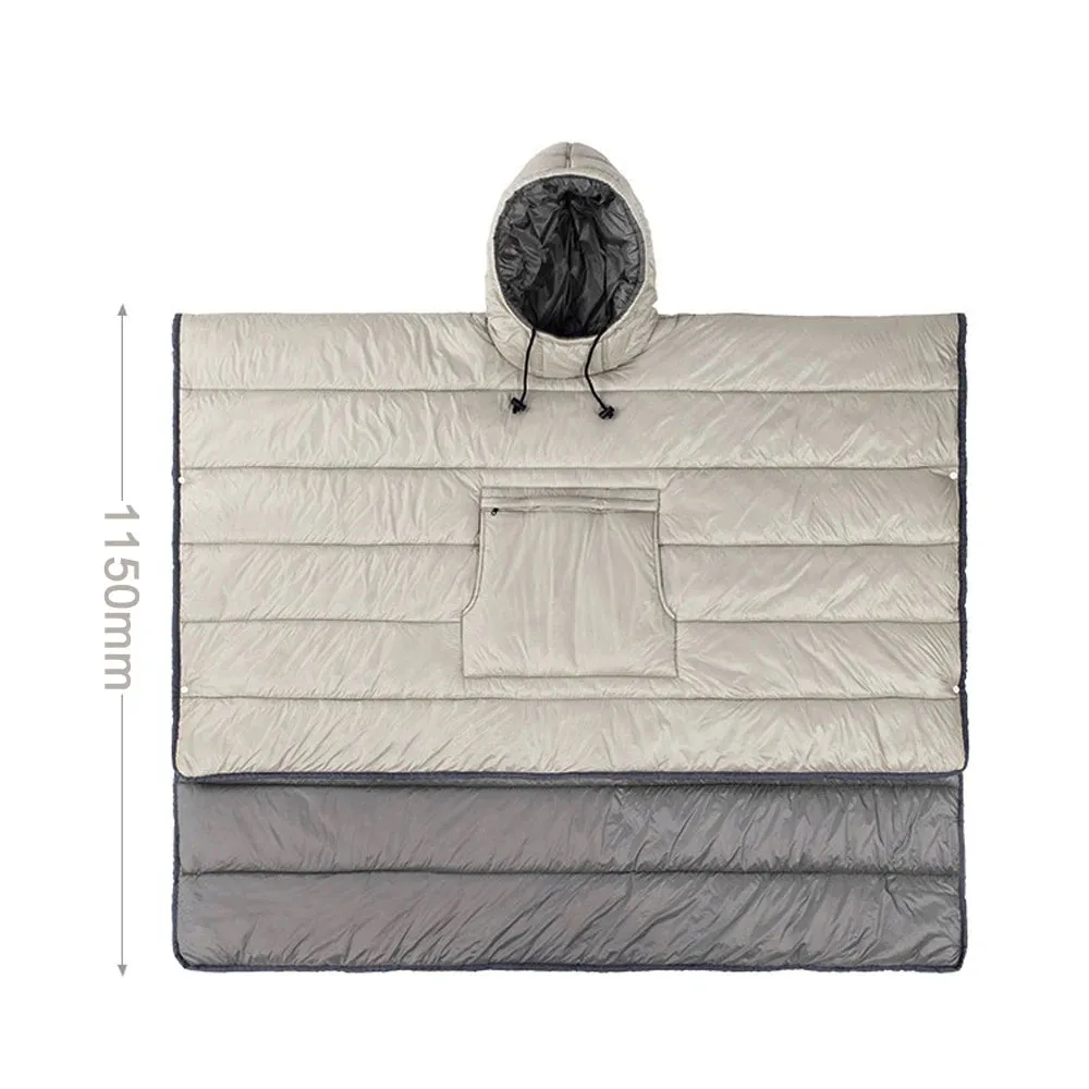 Outdoor Wearable Cloak Sleeping Bag Portable Warming Sleeping Bag Light-weight Cotton Sleeping Bag for Winter Camping Travel