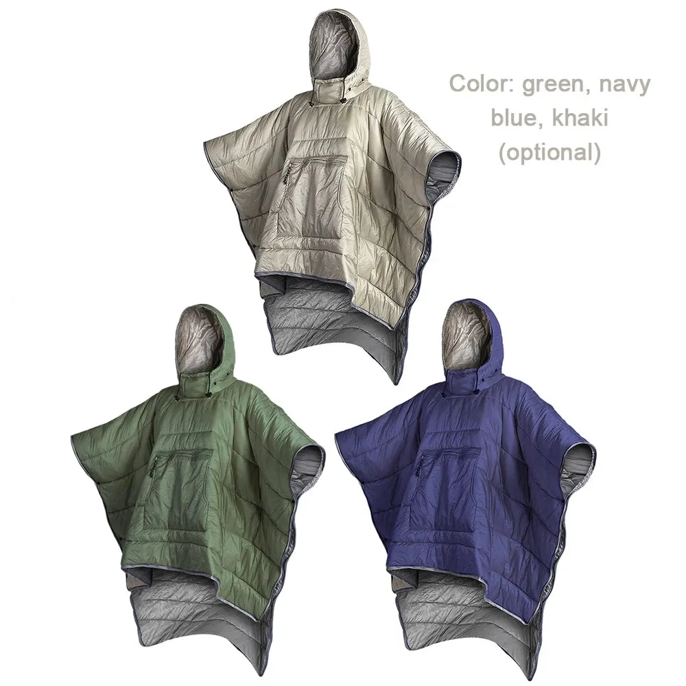 Outdoor Wearable Cloak Sleeping Bag Portable Warming Sleeping Bag Light-weight Cotton Sleeping Bag for Winter Camping Travel