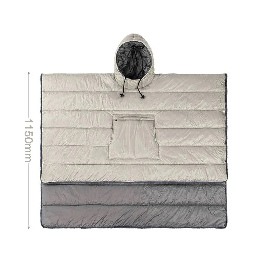 Outdoor Wearable Cloak Sleeping Bag Portable Warming Sleeping Bag Light-weight Cotton Sleeping Bag for Winter Camping Travel