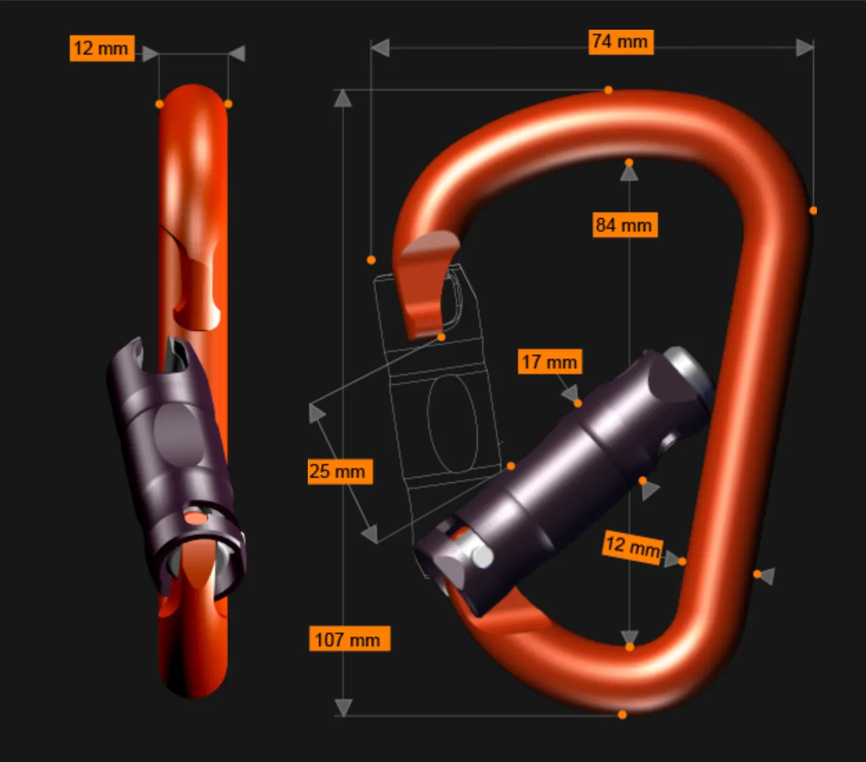 Pirate Up-Lock Carabiner