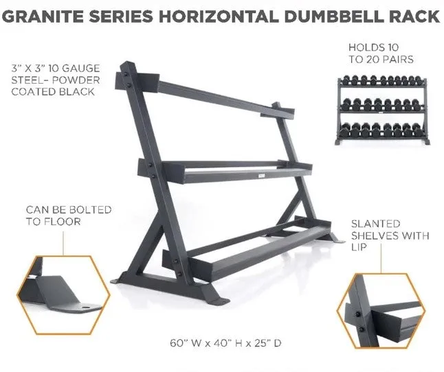 Power Systems Granite Series Horizontal Dumbbell Rack
