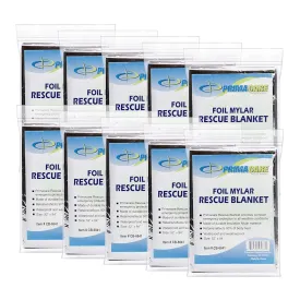 Primacare CSCB-6841 Emergency Mylar Thermal Foil Blanket, 52 in. x 84 in. (Pack of 200), Silver