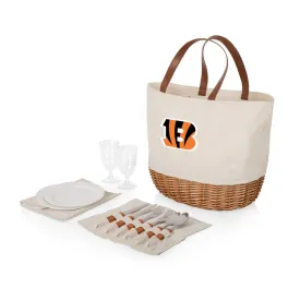Promenade Picnic Basket (Beige Canvas) - Cincinnati Bengals