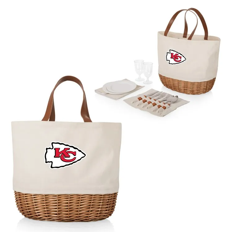Promenade Picnic Basket (Beige Canvas) - Kansas City Chiefs