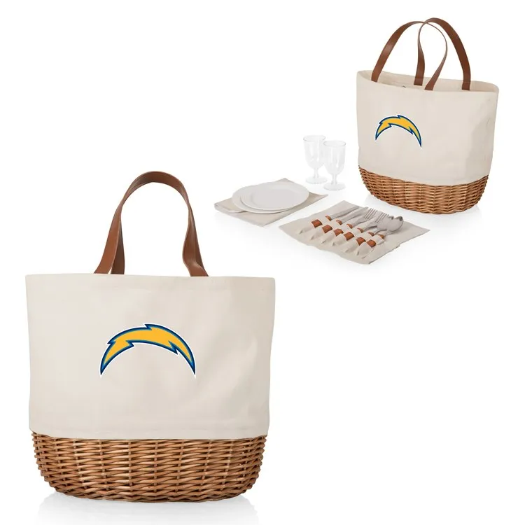 Promenade Picnic Basket (Beige Canvas) - Los Angeles Chargers