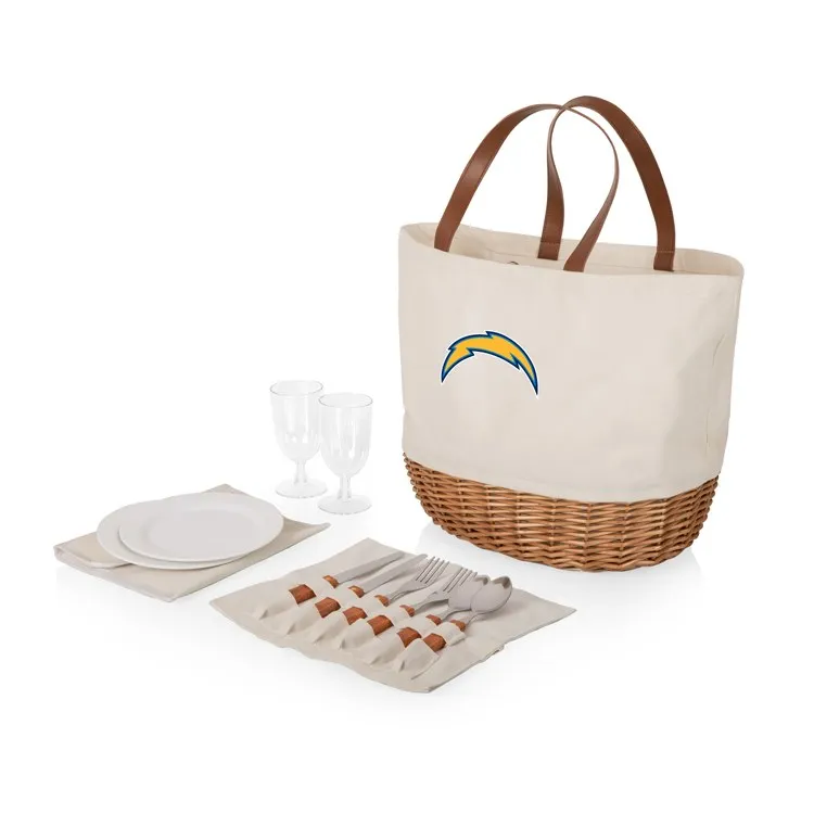 Promenade Picnic Basket (Beige Canvas) - Los Angeles Chargers