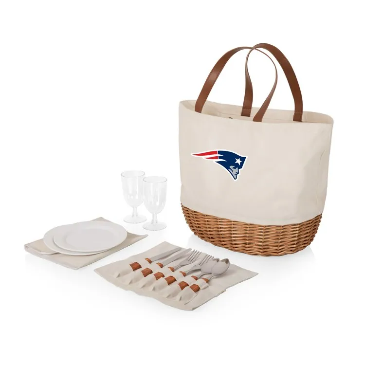 Promenade Picnic Basket, Moroccan Watercolor with New England Patriots Logo