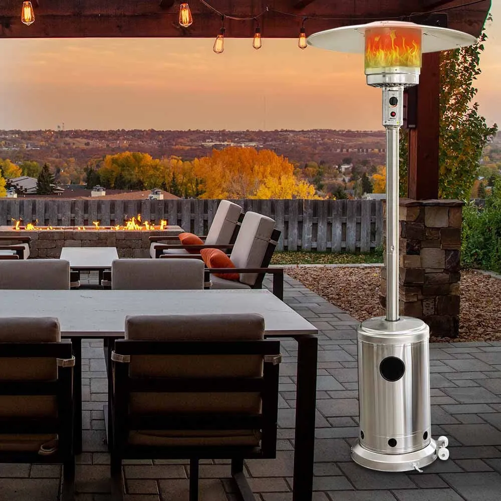 Propane heater | stainless steel w/ wheels, 30 ° shut off, 48,000 BTU