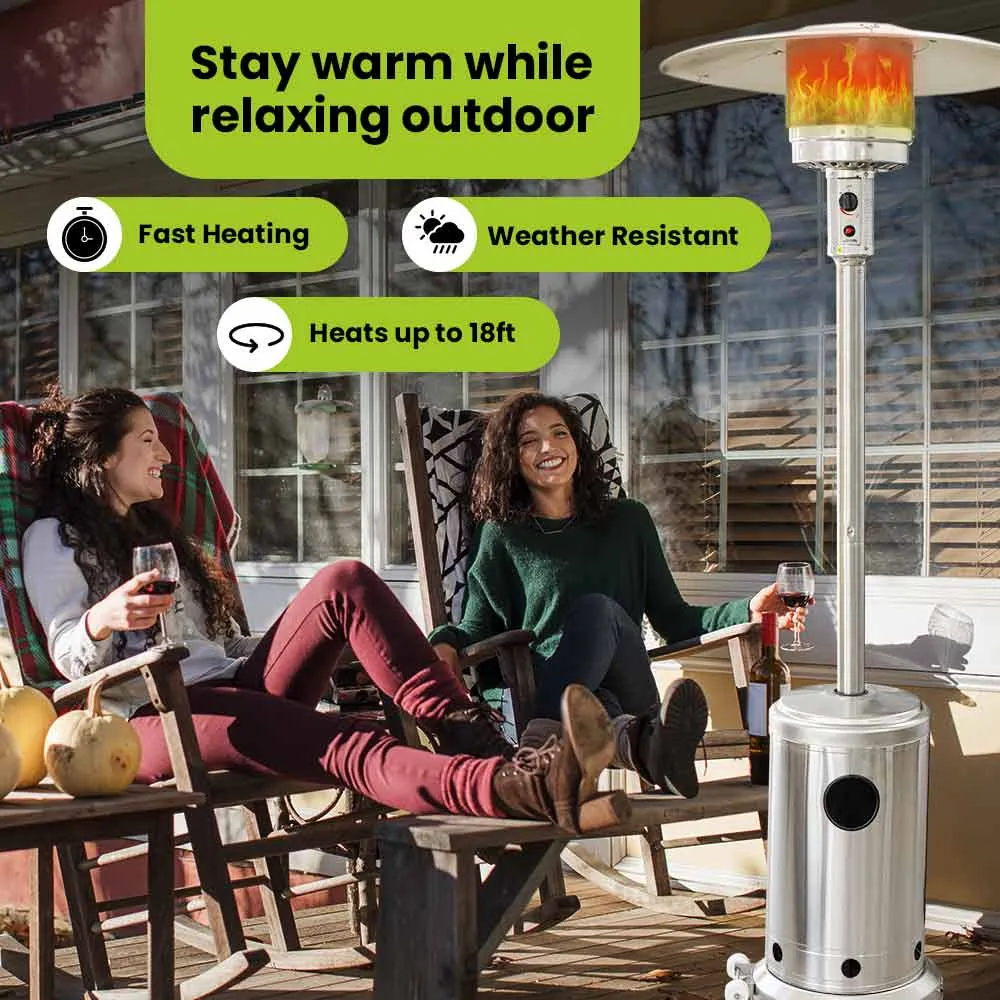 Propane heater | stainless steel w/ wheels, 30 ° shut off, 48,000 BTU
