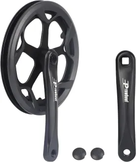 Prowheel E Bike/ Bike Crankset 1 Piece/Single 48T/52T Steel Chainring with Double Chain Cover 170mm Aluminium Alloy Arm for Single Speed and 6/7/8 Speeds Electric Bikes,Bicycles, Folding Bicycle