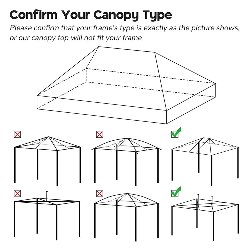 Replacement Top for 10'x20' Waterproof Pop Up Canopy