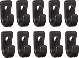 RLECS 10pcs Kayak J Hooks Black Nylon Lashing Hook Bungee J-Shaped Hooks for Safety Kayak Canoe Paddle Board Rowing Boating Accessory