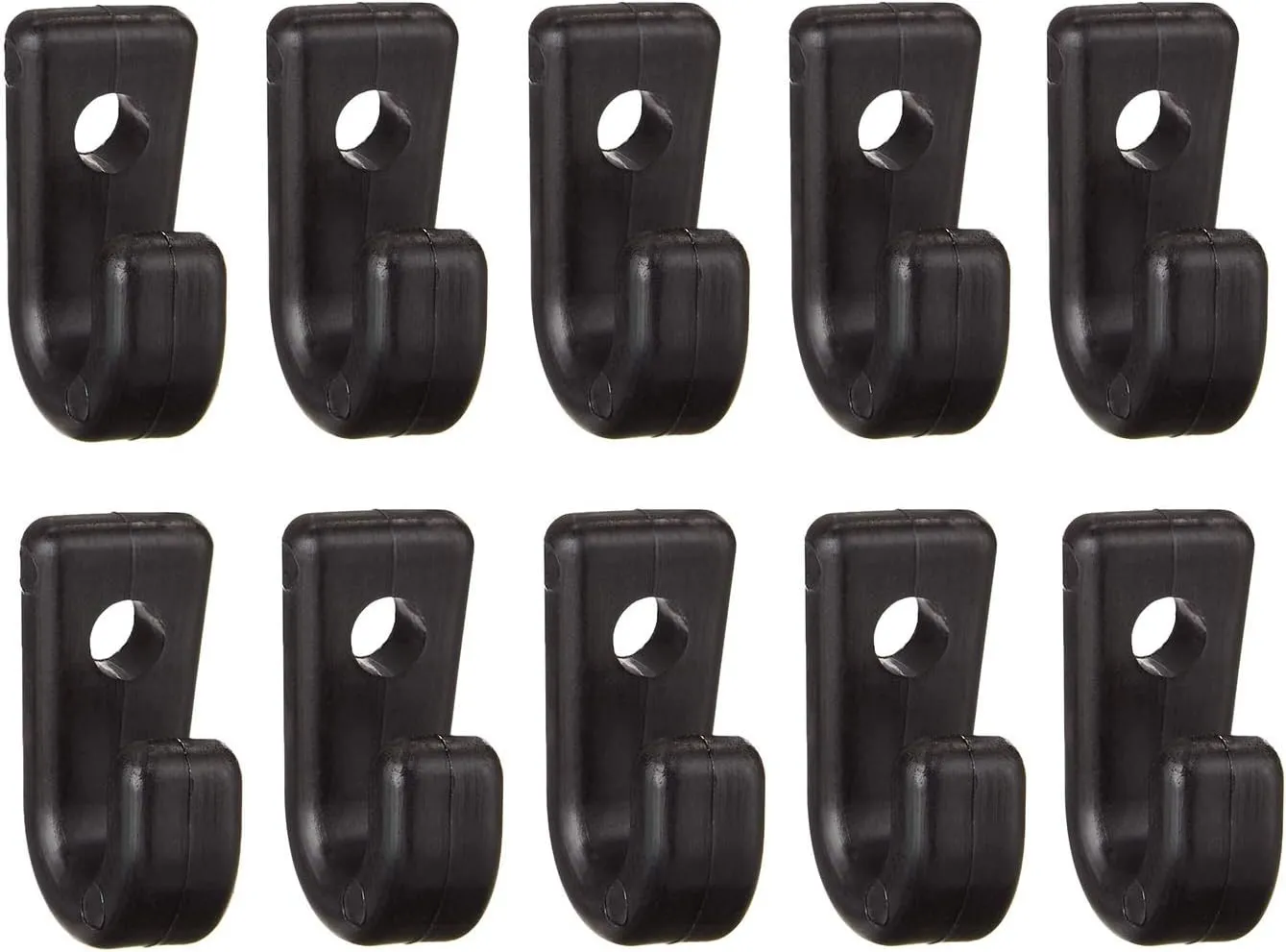 RLECS 10pcs Kayak J Hooks Black Nylon Lashing Hook Bungee J-Shaped Hooks for Safety Kayak Canoe Paddle Board Rowing Boating Accessory