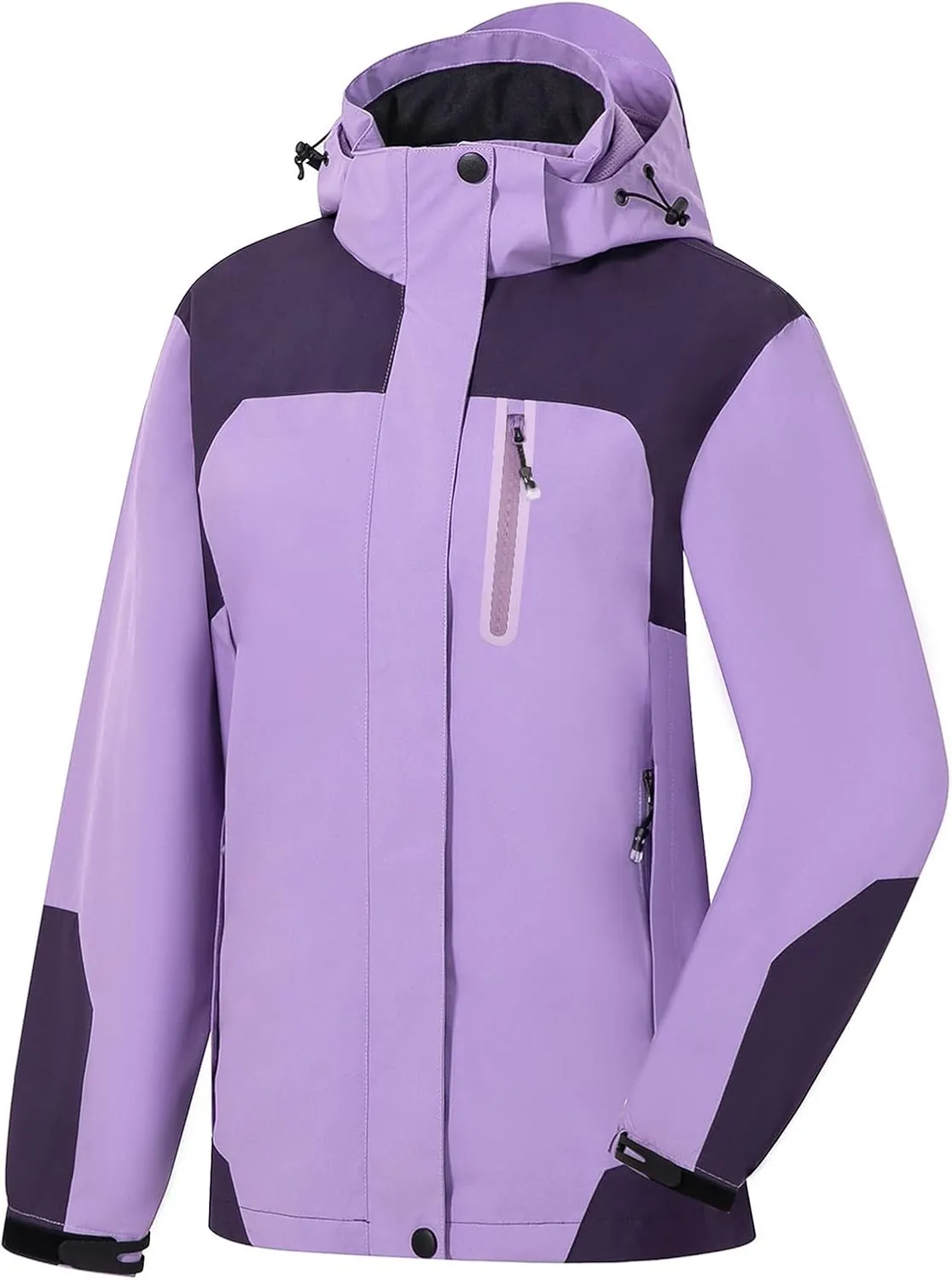 SaphiRose Womens Waterproof Rain jacket Lightweight Active Outdoor Raincoat with Removable Hood