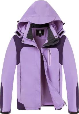 SaphiRose Womens Waterproof Rain jacket Lightweight Active Outdoor Raincoat with Removable Hood