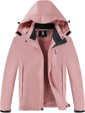 SaphiRose Womens Waterproof Rain jacket Lightweight Active Outdoor Raincoat with Removable Hood