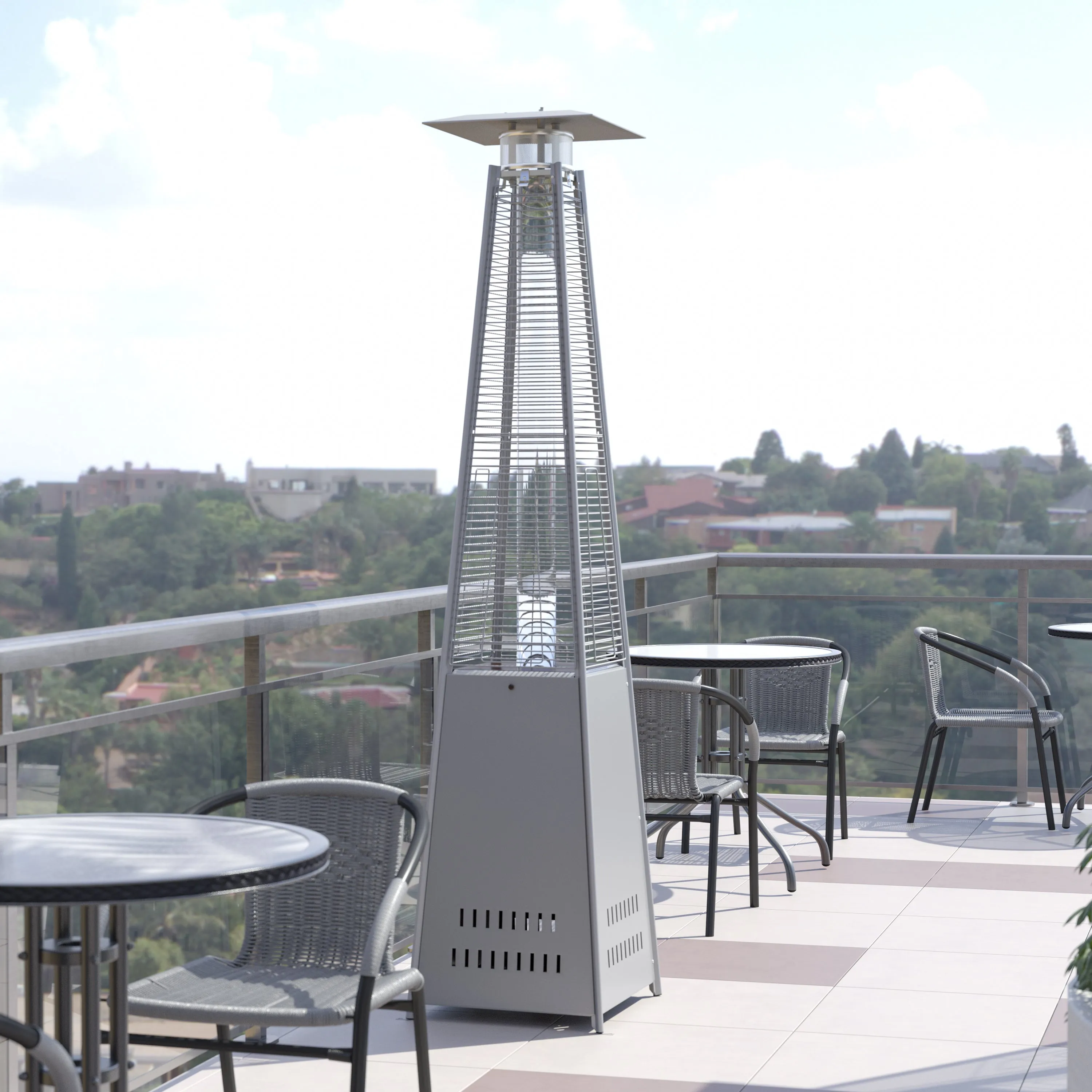 Silver Outdoor Patio Heater NAN-FSDC-01-SL-GG