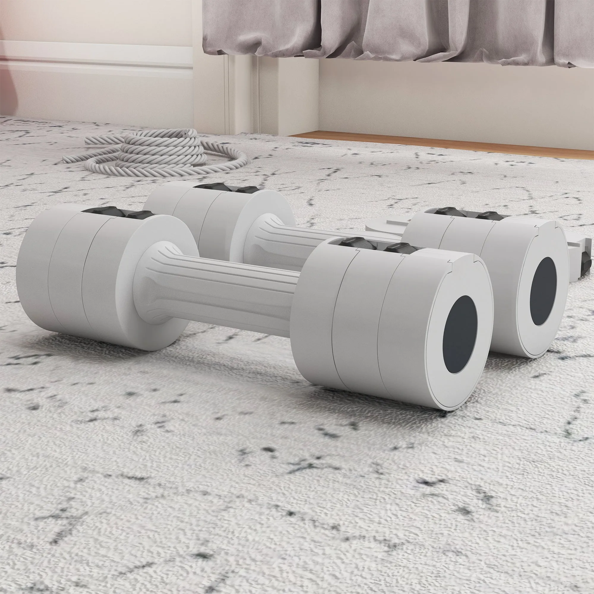 SPORTNOW Adjustable Dumbbells Set, Fast Adjust and Compact, 2.5kg x 2