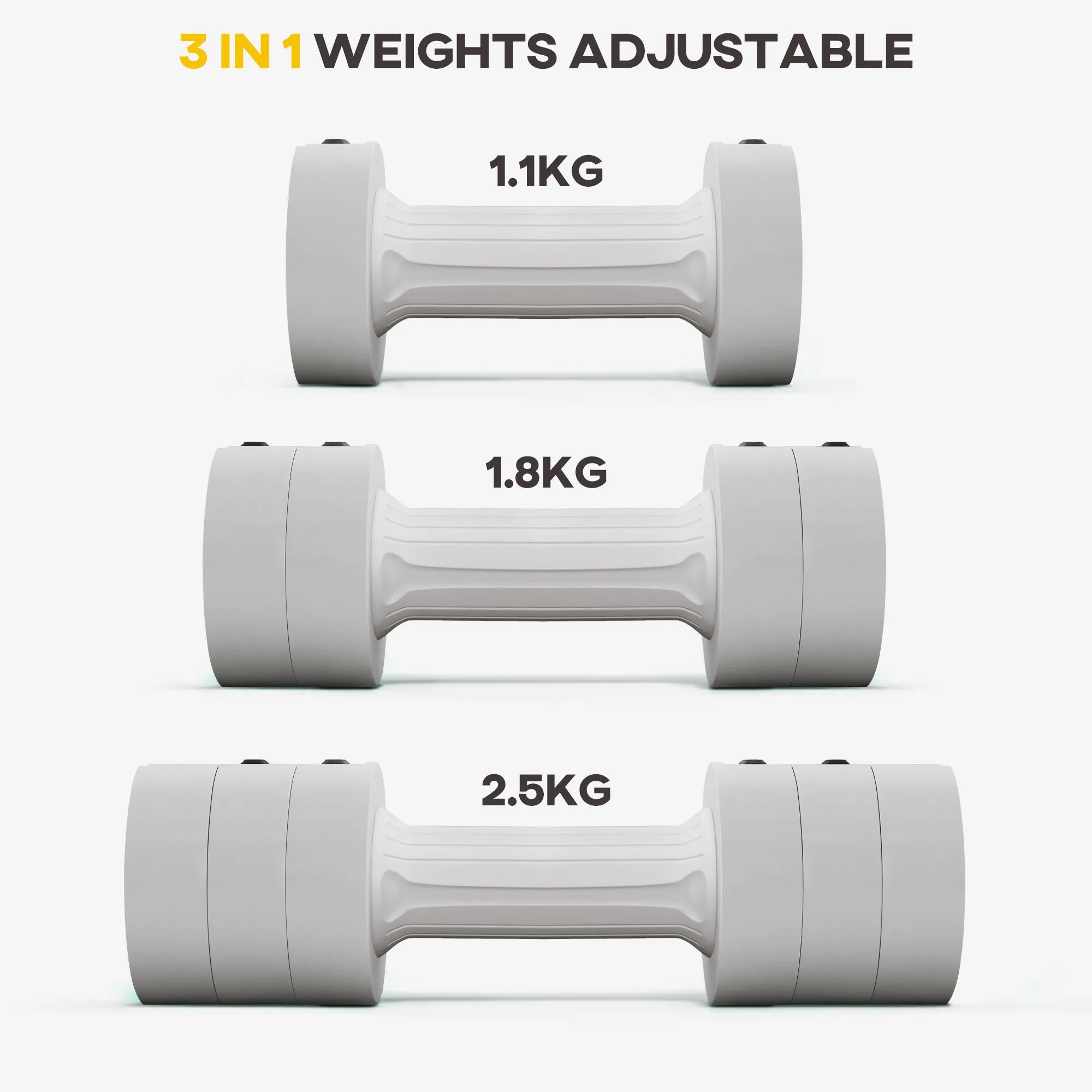 SPORTNOW Adjustable Dumbbells Set, Fast Adjust and Compact, 2.5kg x 2