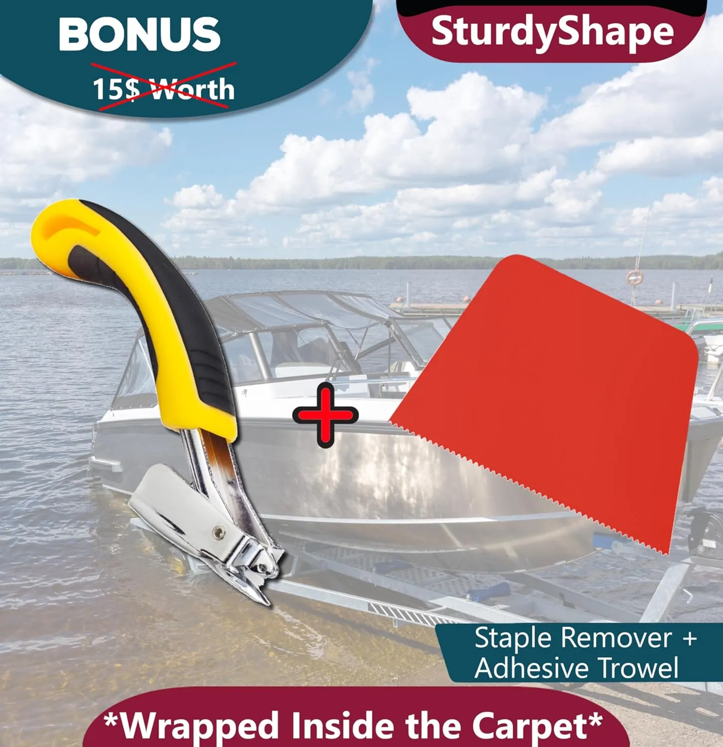 SturdyShape Thick Boat Trailer Bunk Carpet Kit 12Inx100Ft 25oz