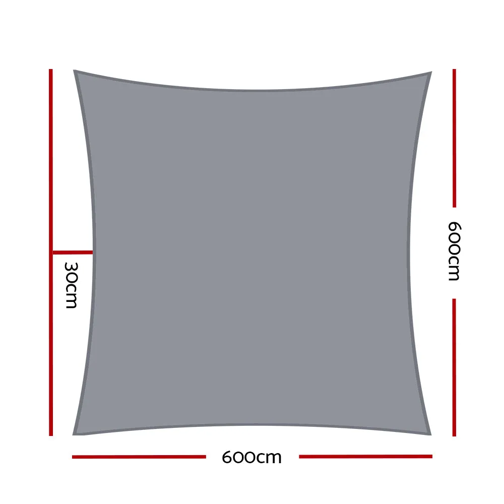 Sun Shade Sail Cloth Shadecloth Outdoor Canopy Square 280gsm 6x6m