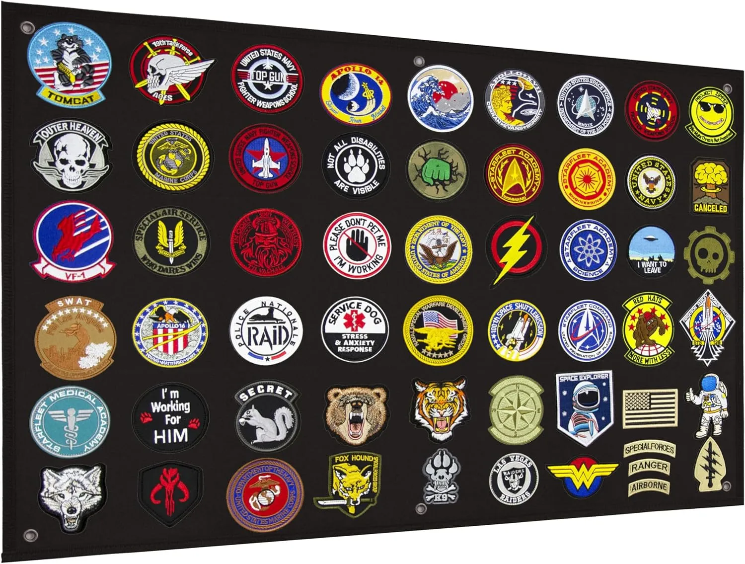 Tactical Patch Display Panel Holder Board for Military Army Combat Morale Uniform Hook and Loop Emblems, 24 Inches x 36 Inches (Medium), No Patches Included