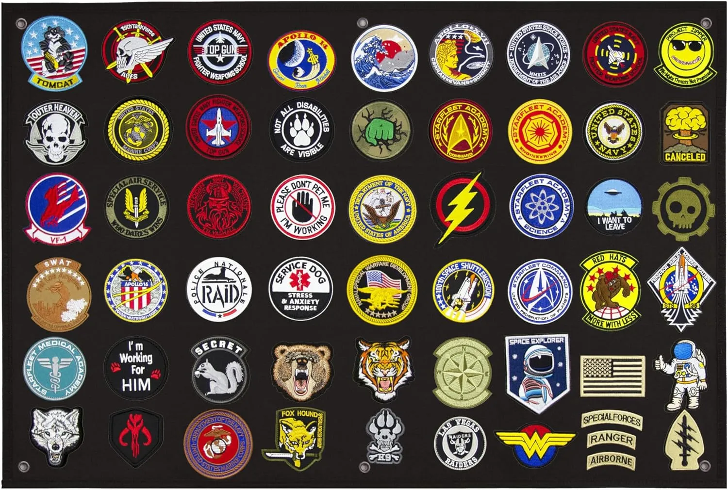 Tactical Patch Display Panel Holder Board for Military Army Combat Morale Uniform Hook and Loop Emblems, 24 Inches x 36 Inches (Medium), No Patches Included