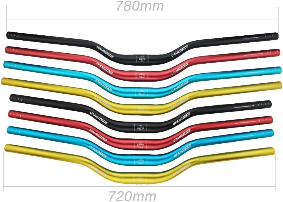 UPANBIKE Mountain Bike Handlebar 31.8mm Aluminum Alloy MTB Bicycle Riser Handlebar Extra Long 720mm with Paint Matte Surface (Red,720mm)