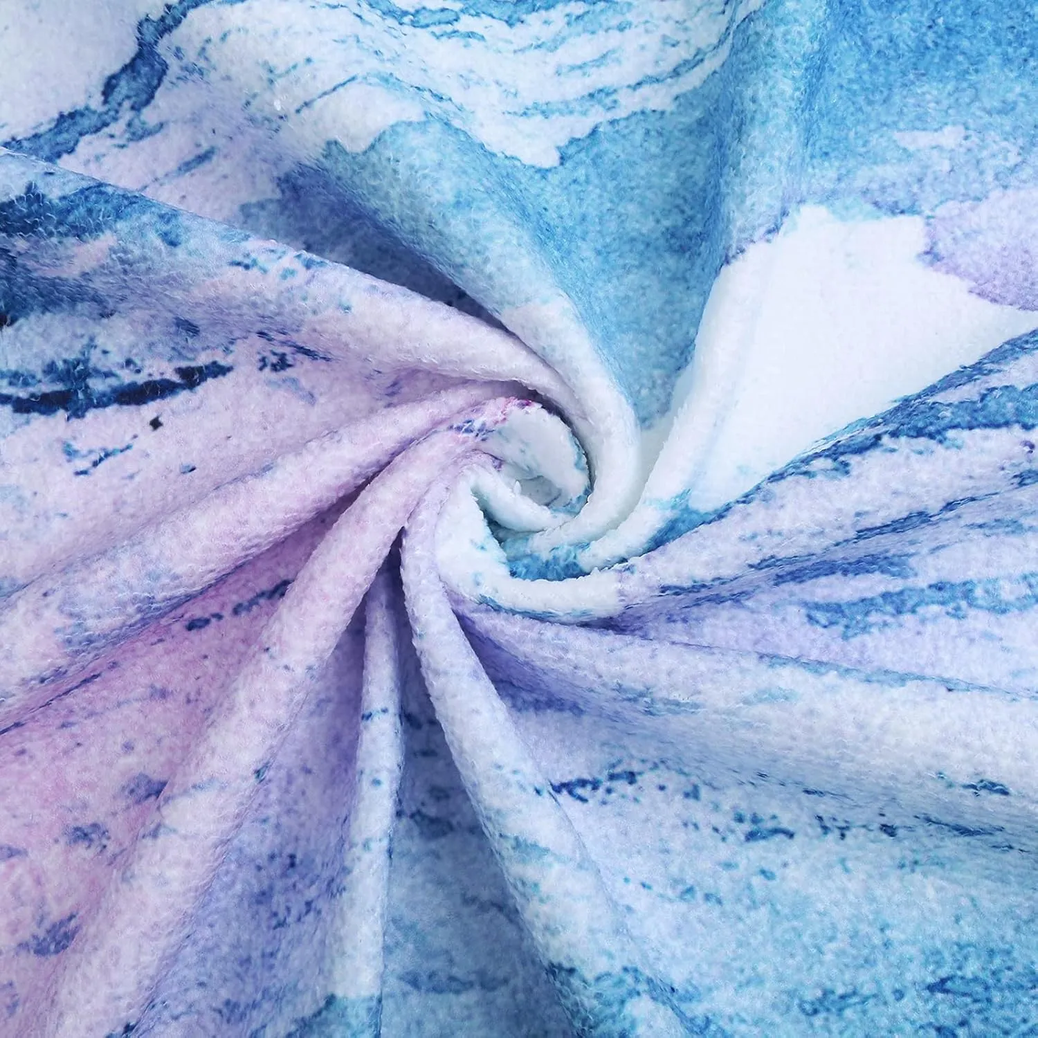 Violet Mist Bule Round Beach Towel Tie Dye Round Mandala Beach Blanket 60 inch Oversized Microfiber Blanket Extra Large Swim Pool Bath Circle Towel with Tassels for Women Men Adults