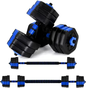 Vivitory Weights Dumbbells Set, Adjustable Dumbbell Set with Connector, Non-Rolling Dumbbells Weights Set for Home Gym, Barbells Weights for Exercises, Up to 44/66 lbs, Hexagon Shape Cement Mixture
