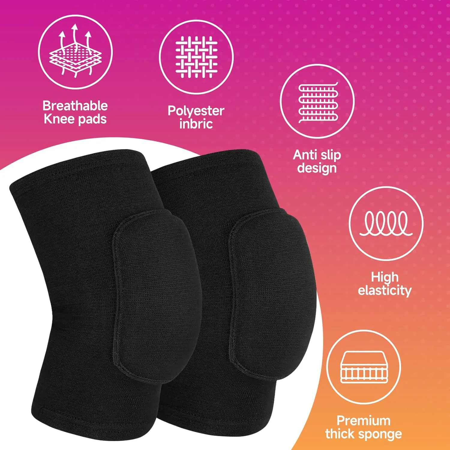Volleyball Knee Pads for Women, Men, Youth, Girls, Kids, Knee Brace for Volleyball Basketball Football Dance Yoga Tennis Running Cycling Workout Climbing Wrestling