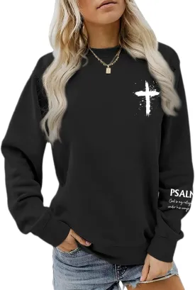 Women Christian Sweatshirt Psalms 91 Jesus Hoodie Religious Faith God Shirt Bible Verse Inspirational Pullover Tops