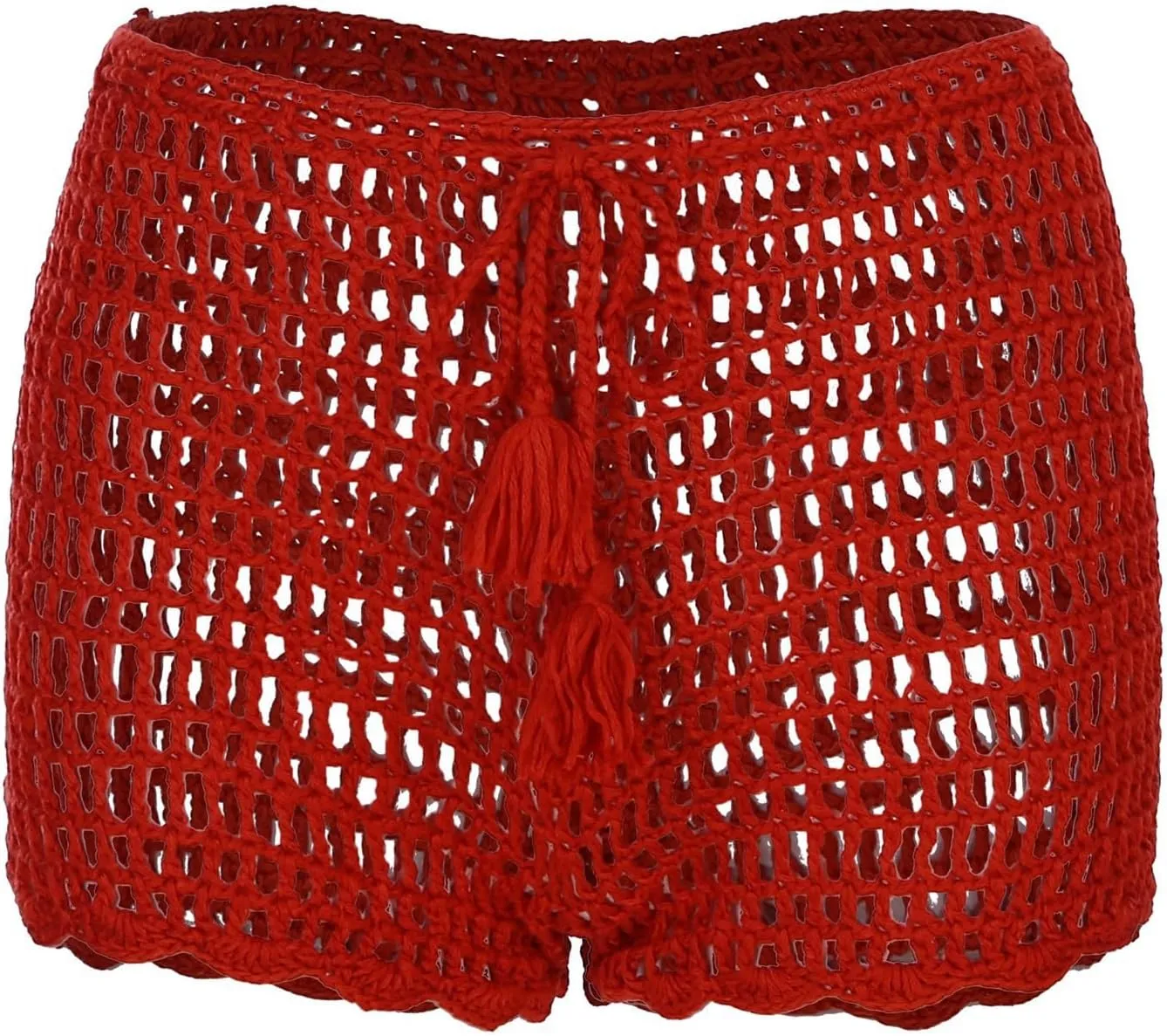 Women's Crochet Cover Up Shorts Hollow Out Knit Bathing Suit Crochet Beach Shorts Coverup Bottom