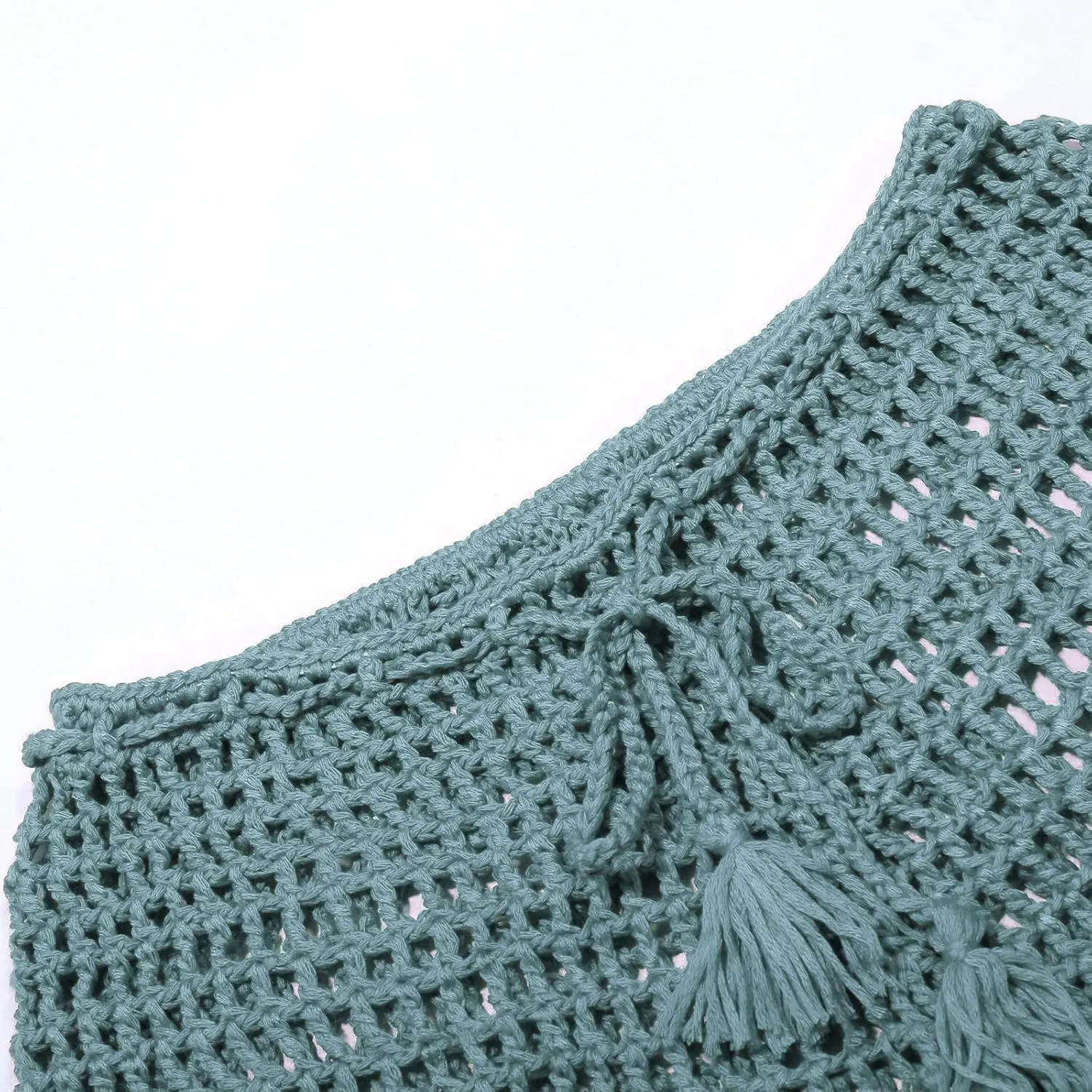 Women's Crochet Cover Up Shorts Hollow Out Knit Bathing Suit Crochet Beach Shorts Coverup Bottom