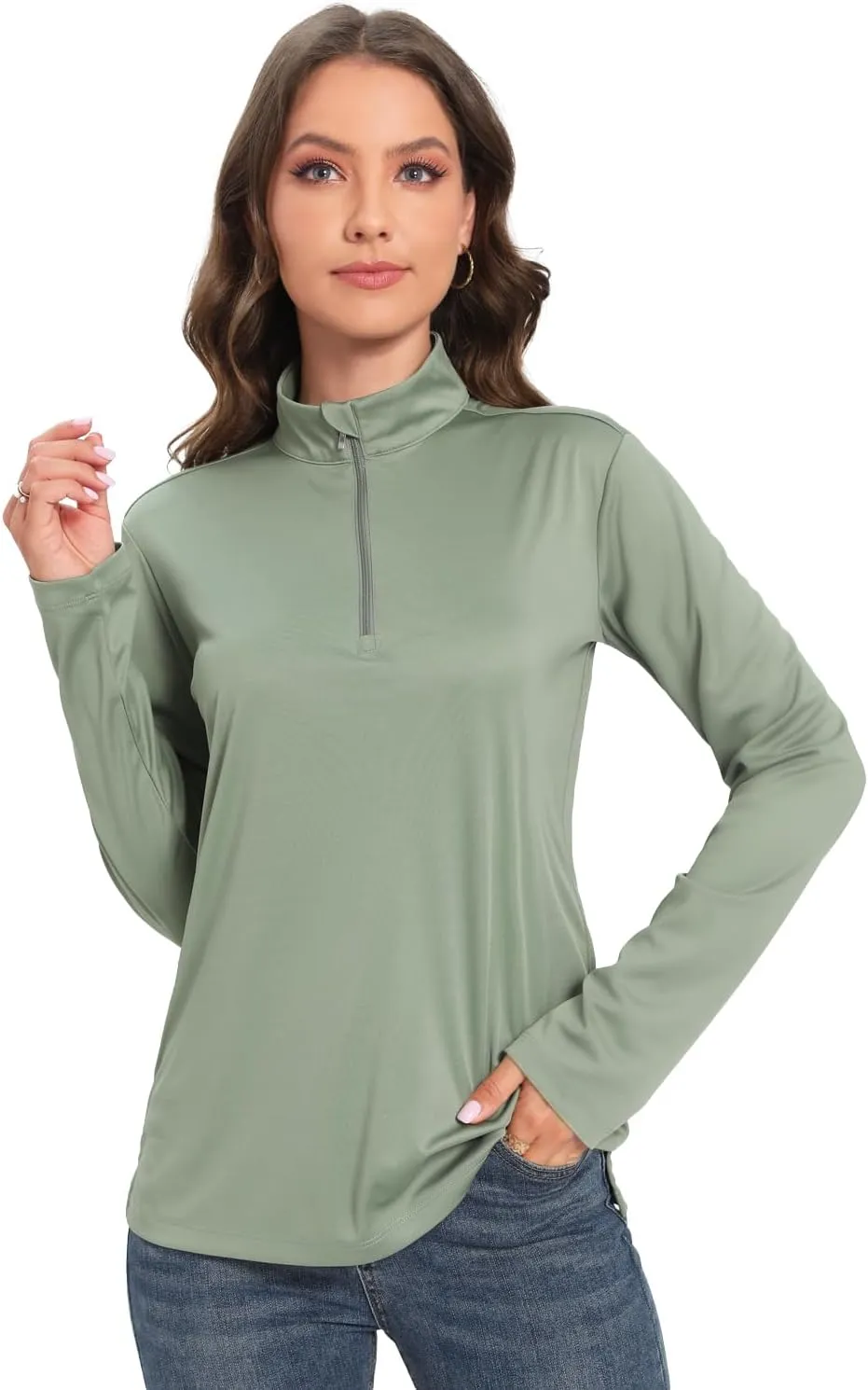 Womens Golf Shirt Quick Dry Long Sleeve Tennis Tops UPF50  Collared Golf Polo Shirts for Women