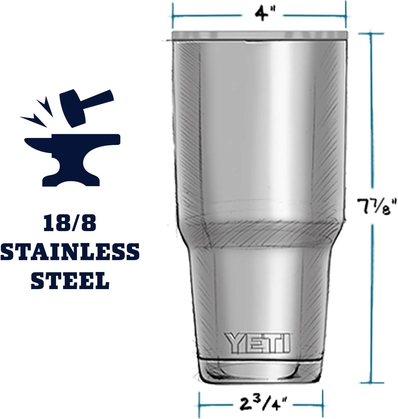 YETI Rambler 30 oz Tumbler, Stainless Steel, Vacuum Insulated with MagSlider Lid, Camp Green